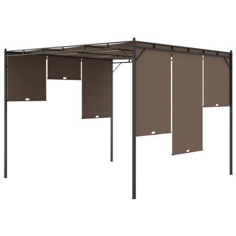 Altana ogrodowa z zasłoną, 3 x 3 x 2,25 m, kolor taupe Altana ogrodowa z zasłoną, 3 x 3 x 2,25 m, kolor taupe