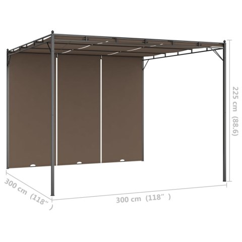Altana ogrodowa z zasłoną, 3 x 3 x 2,25 m, kolor taupe Altana ogrodowa z zasłoną, 3 x 3 x 2,25 m, kolor taupe