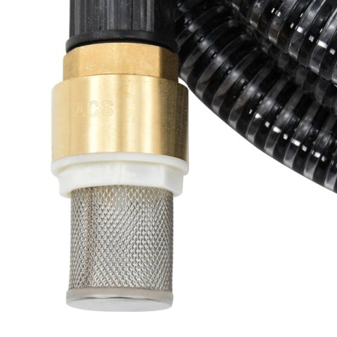 Wąż ssący z mosiężnymi złączami, czarny, 1,1" 15 m, PVC Wąż ssący z mosiężnymi złączami, czarny, 1,1" 15 m, PVC