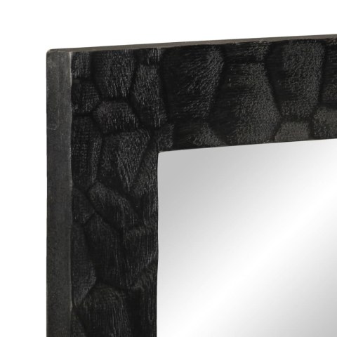 Lustro łazienkowe, czarne, 50x70x2,5 cm, drewno mango i szkło Lustro łazienkowe, czarne, 50x70x2,5 cm, drewno mango i szkło