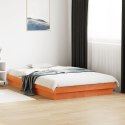 VidaXL Rama łóżka z LED, woskowy brąz, 140x200 cm, lite drewno sosnowe