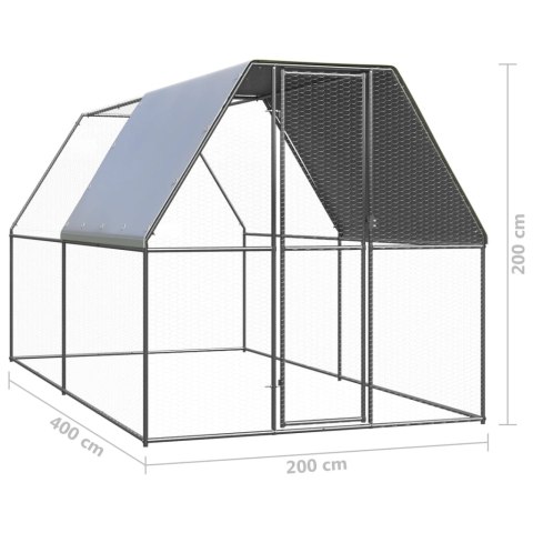 Klatka zewnętrzna dla kurcząt, 2x4x2 m, stal galwanizowana Klatka zewnętrzna dla kurcząt, 2x4x2 m, stal galwanizowana