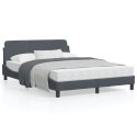 VidaXL Rama łóżka z zagłówkiem, ciemnoszara, 120x200 cm, aksamitna