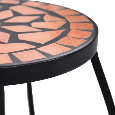 Stoliki mozaikowe, 3 szt., ceramiczne, kolor terakotowy Stoliki mozaikowe, 3 szt., ceramiczne, kolor terakotowy