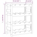 VidaXL Stojak na 16 butelek wina, czarny, lite drewno sosnowe