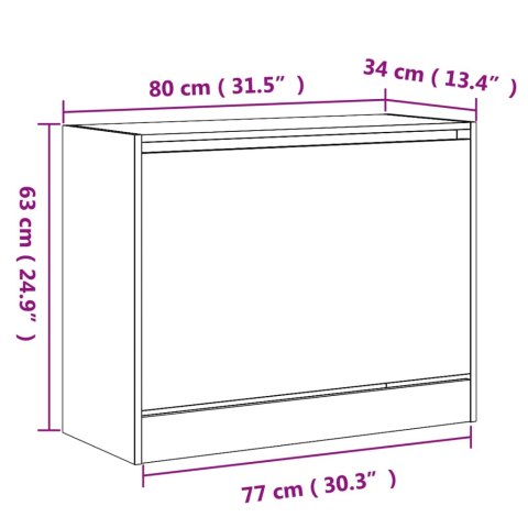 Szafka na buty, biała, 80x34x63 cm, materiał drewnopochodny Szafka na buty, biała, 80x34x63 cm, materiał drewnopochodny