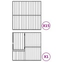 VidaXL Kojec dla psa, 16 paneli, czarny, stal galwanizowana