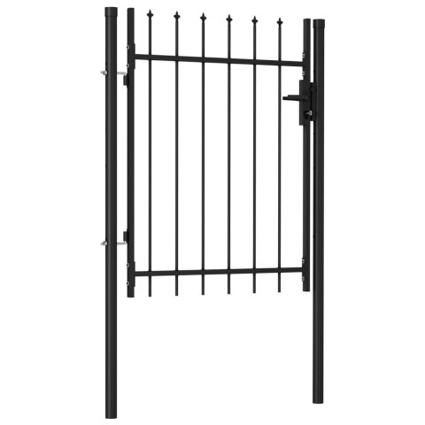 Brama jednoskrzydłowa z grotami, stal, 1x1,2 m, czarna Brama jednoskrzydłowa z grotami, stal, 1x1,2 m, czarna