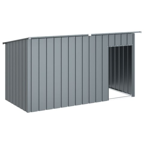 Buda dla psa, z dachem, antracytowa, 196x91x110 cm, stal Buda dla psa, z dachem, antracytowa, 196x91x110 cm, stal