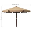  Parasol ogrodowy na drewnianym słupku, 330 cm, taupe