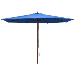  Parasol ogrodowy na drewnianym słupku, 350 cm, niebieski