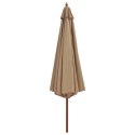  Parasol ogrodowy na drewnianym słupku, 350 cm, taupe