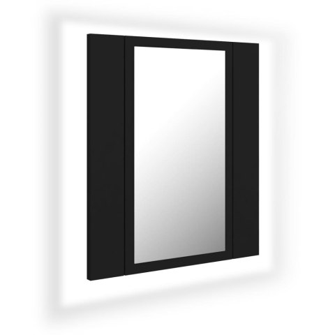 Szafka łazienkowa z lustrem i LED, czarna, 40x12x45 cm, akryl Szafka łazienkowa z lustrem i LED, czarna, 40x12x45 cm, akryl