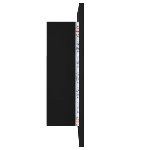 Szafka łazienkowa z lustrem i LED, czarna, 40x12x45 cm, akryl Szafka łazienkowa z lustrem i LED, czarna, 40x12x45 cm, akryl