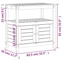 VidaXL Stolik ogrodniczy z półką, biały, 82,5x45x81 cm, drewno sosnowe