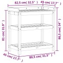 VidaXL Stolik ogrodniczy z półkami, 82,5x45x86,5cm, impregnowana sosna