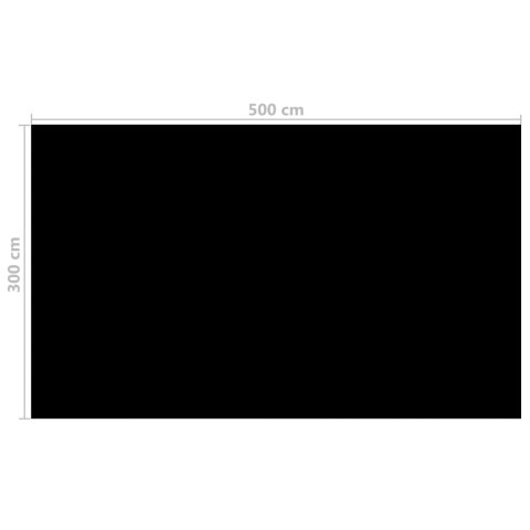 Prostokątna pokrywa na basen, 500 x 300 cm, PE, czarna Prostokątna pokrywa na basen, 500 x 300 cm, PE, czarna