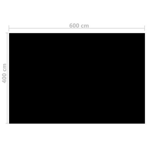 Prostokątna pokrywa na basen, 600 x 400 cm, PE, czarna Prostokątna pokrywa na basen, 600 x 400 cm, PE, czarna