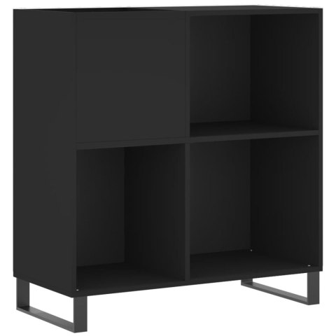Szafka na płyty, czarna, 84,5x38x89 cm, materiał drewnopochodny Szafka na płyty, czarna, 84,5x38x89 cm, materiał drewnopochodny