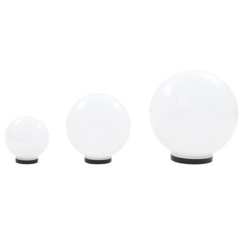 Lampy zewnętrzne LED, 3 szt., kule 20/30/40 cm, PMMA Lampy zewnętrzne LED, 3 szt., kule 20/30/40 cm, PMMA