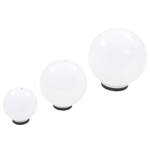 Lampy zewnętrzne LED, 3 szt., kule 20/30/40 cm, PMMA Lampy zewnętrzne LED, 3 szt., kule 20/30/40 cm, PMMA