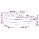 VidaXL Łóżko kontynentalne z materacem, ciemnoszara tkanina 200x200 cm