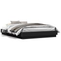 VidaXL Rama łóżka, czarna, 140x200 cm, materiał drewnopochodny