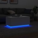 VidaXL Stolik kawowy z oświetleniem LED, biały, 90x50x40 cm