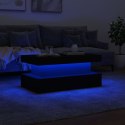 VidaXL Stolik kawowy z oświetleniem LED, czarny, 90x50x40 cm