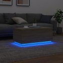 VidaXL Stolik kawowy z oświetleniem LED, dąb sonoma, 90x50x40 cm