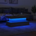 VidaXL Stolik kawowy z oświetleniem LED, dąb sonoma, 90x50x40 cm