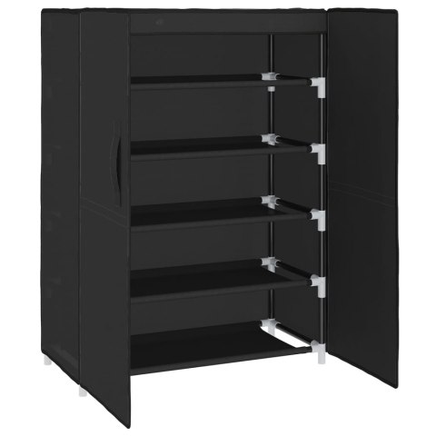 Szafka na buty, czarna, 60x28x90 cm, materiałowa Szafka na buty, czarna, 60x28x90 cm, materiałowa