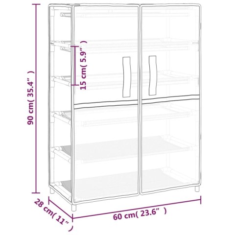 Szafka na buty, czarna, 60x28x90 cm, materiałowa Szafka na buty, czarna, 60x28x90 cm, materiałowa