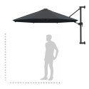 VidaXL Parasol ścienny na metalowym słupku, 300 cm, antracytowy