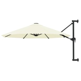 VidaXL Parasol ścienny na metalowym słupku, 300 cm, piaskowy