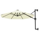 VidaXL Parasol ścienny na metalowym słupku, 300 cm, piaskowy