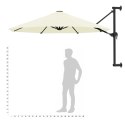 VidaXL Parasol ścienny na metalowym słupku, 300 cm, piaskowy