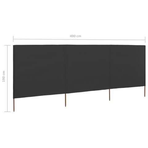 Parawan 3-skrzydłowy z tkaniny, 400x160 cm, antracytowy Parawan 3-skrzydłowy z tkaniny, 400x160 cm, antracytowy
