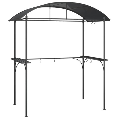 Altana grillowa z półkami, antracytowa, 220x115x230 cm, stal Altana grillowa z półkami, antracytowa, 220x115x230 cm, stal