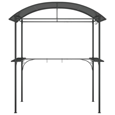 Altana grillowa z półkami, antracytowa, 220x115x230 cm, stal Altana grillowa z półkami, antracytowa, 220x115x230 cm, stal