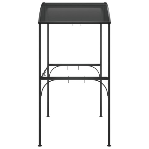 Altana grillowa z półkami, antracytowa, 220x115x230 cm, stal Altana grillowa z półkami, antracytowa, 220x115x230 cm, stal