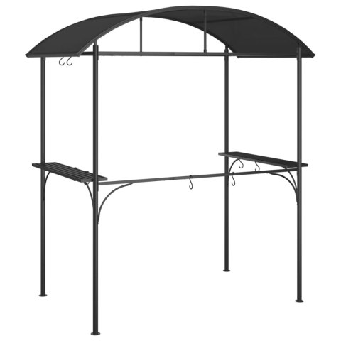 Altana grillowa z półkami, antracytowa, 220x115x230 cm, stal Altana grillowa z półkami, antracytowa, 220x115x230 cm, stal