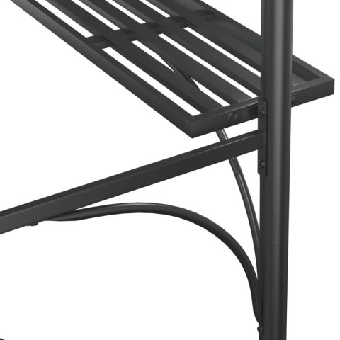 Altana grillowa z półkami, antracytowa, 220x115x230 cm, stal Altana grillowa z półkami, antracytowa, 220x115x230 cm, stal