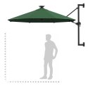 VidaXL Parasol ścienny z LED, na metalowym słupku, 300 cm, zielony