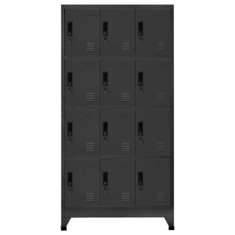Szafka zamykana na klucz, antracytowa, 90x45x180 cm, stalowa Szafka zamykana na klucz, antracytowa, 90x45x180 cm, stalowa