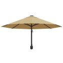 VidaXL Parasol ścienny na metalowym słupku, 300 cm, kolor taupe