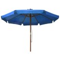 VidaXL Parasol ogrodowy na drewnianym słupku, 330 cm, lazurowy