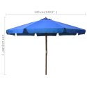 VidaXL Parasol ogrodowy na drewnianym słupku, 330 cm, lazurowy