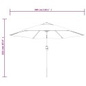 VidaXL Parasol ogrodowy na metalowym słupku, 300 cm, czarny