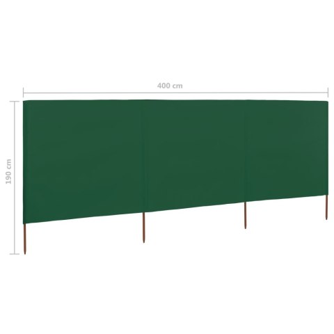 Parawan 3-skrzydłowy z tkaniny, 400x160 cm, zielony Parawan 3-skrzydłowy z tkaniny, 400x160 cm, zielony